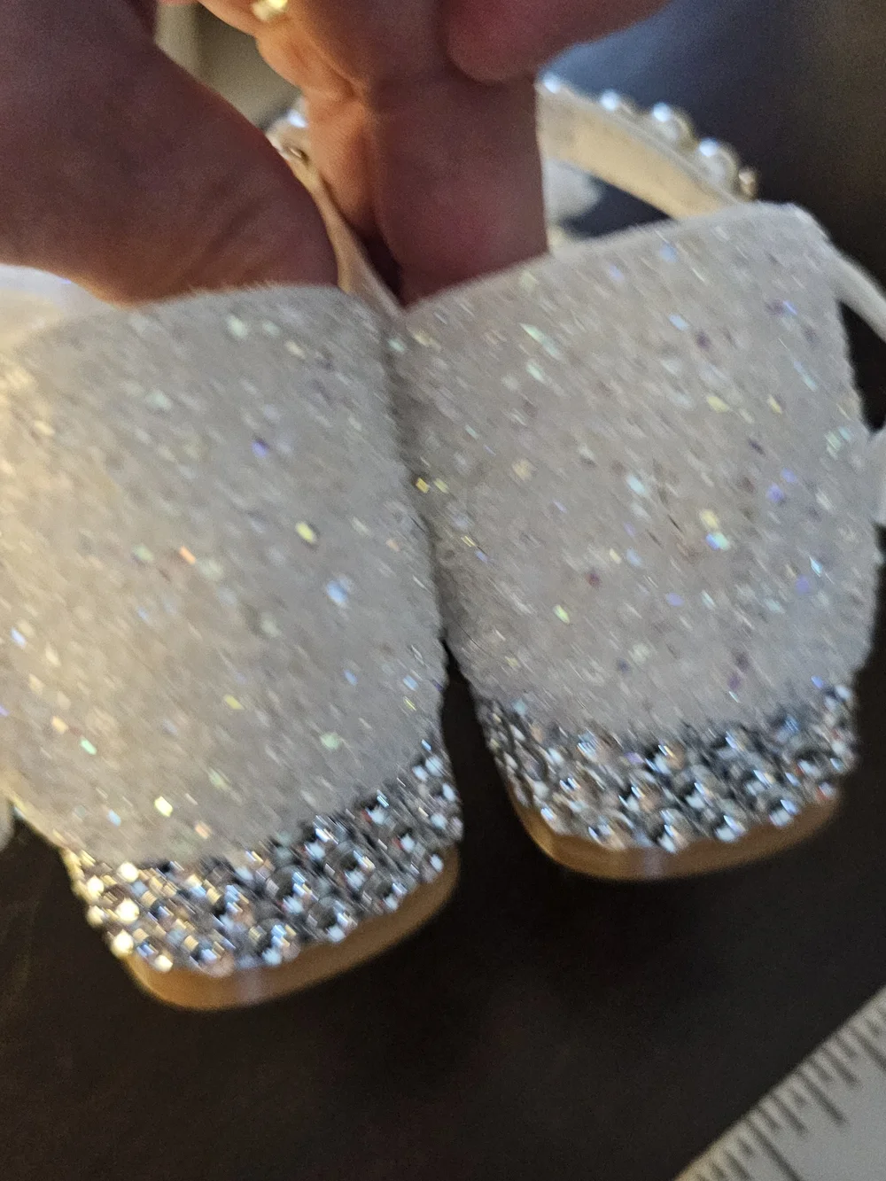 White Girls' Pearl-Accent Dress Sandals